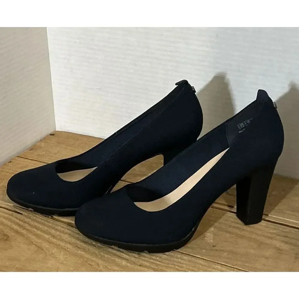 JENN ARDOR Womens Pumps Closed Round Toe Block High Heels 3.5